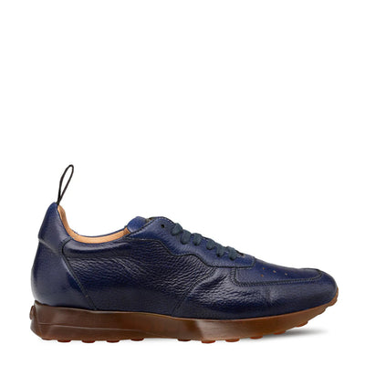 Gerardo Deerskin Sneaker Blue By Mezlan Made In Spain Brand 2   - from alligatorwarehouse.com