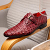 Marco Di Milano Rovigo Men's Shoes Wine Exotic Crocodile Skin Single Monk-strap Loafers 6 ROVIGO_CAIMAN FUSCUS_RUS COGNAC (*NEW)_8.5  - from alligatorwarehouse.com