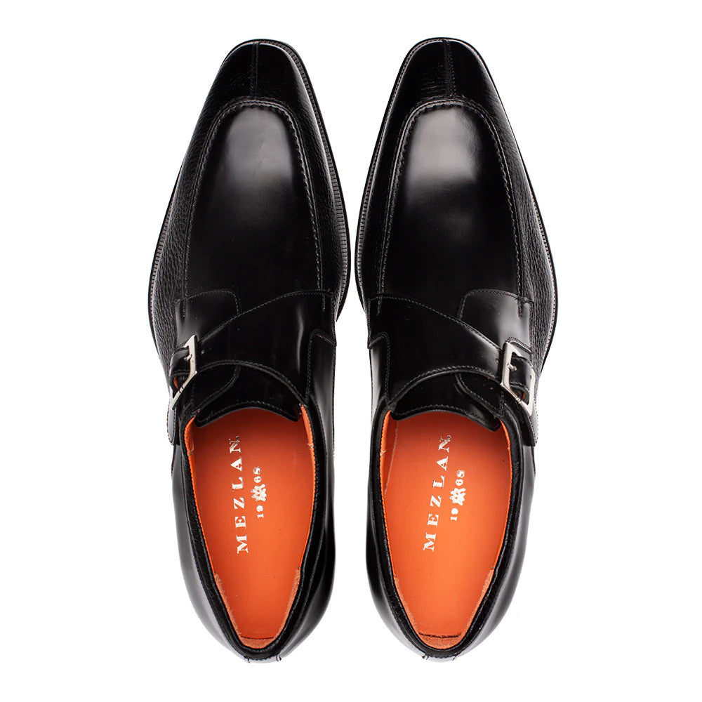 Pego Monk Strap Black By Mezlan Made In Spain Brand