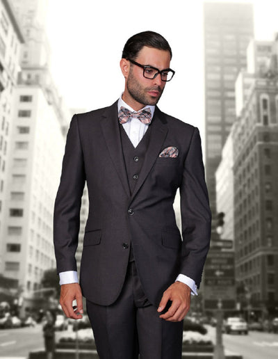 Mens 2 Button Modern Fit Vested Wool Suit in Heather Charcoal 1 STZV-100_H.CHARCOAL_38S  - from alligatorwarehouse.com