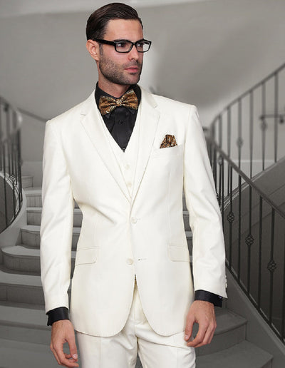 Mens 2 Button Modern Fit Vested Wool Suit in Ivory 1 STZV-100_OFFWHITE_38S  - from alligatorwarehouse.com