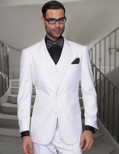 Mens 2 Button Modern Fit Vested Wool Suit in White 1 MESSINA_WHITE_38S  - from alligatorwarehouse.com