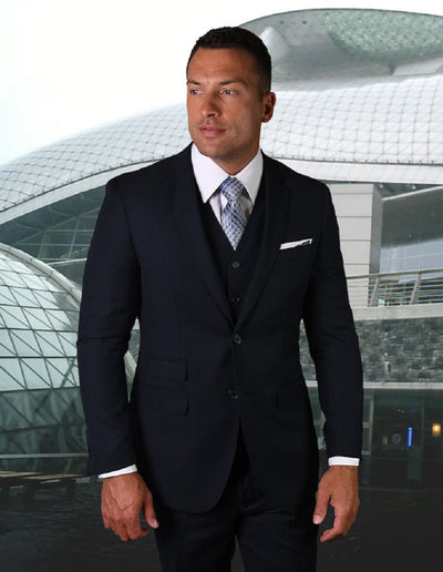 Mens 2 Button Modern Fit Vested Pick Stich Suit in Navy Blue 1 STZV-101_NAVY_52L  - from alligatorwarehouse.com