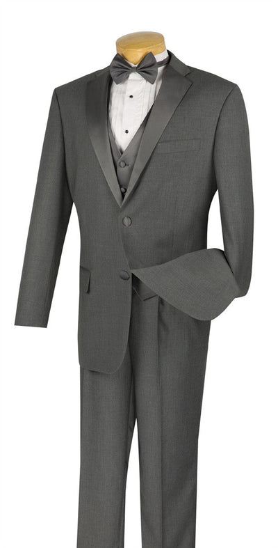 Santorini Collection - Regular Fit Gray Tuxedo 4 Piece with Vest Bow Tie 1 SO14TV-1_GRAY_40R  - from alligatorwarehouse.com