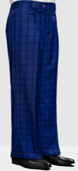 Statement Mens Sapphire Plaid Wool Wide Leg Pants