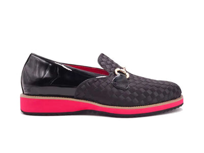 Satin Weave Leather Bit Loafer 4 KS528-12FBURGUNDY14  - from alligatorwarehouse.com
