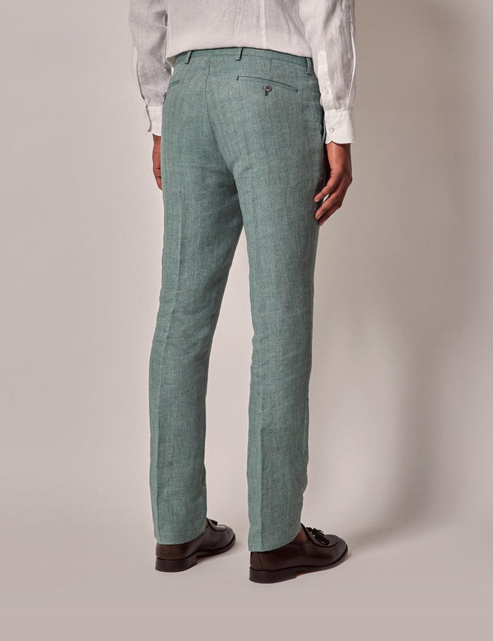 Mens Linen Suit For Beach Wedding - Summer  Suit in Sea Green