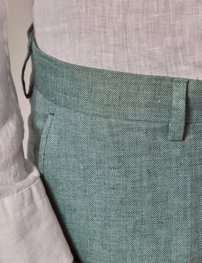Mens Linen Suit For Beach Wedding - Summer  Suit in Sea Green
