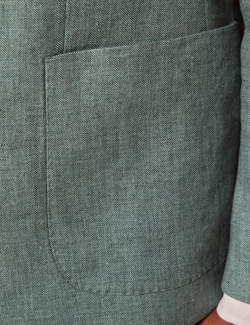 Mens Linen Suit For Beach Wedding - Summer  Suit in Sea Green