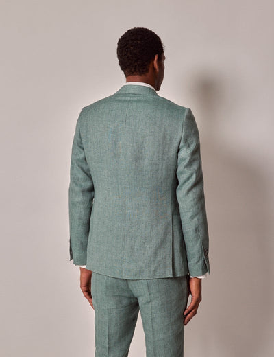 Mens Linen Suit For Beach Wedding - Summer  Suit in Sea Green 3 KS-5768  - from alligatorwarehouse.com