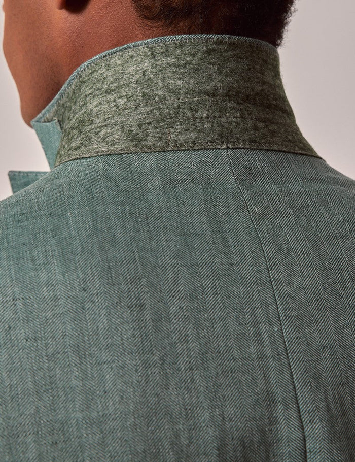 Mens Linen Suit For Beach Wedding - Summer  Suit in Sea Green