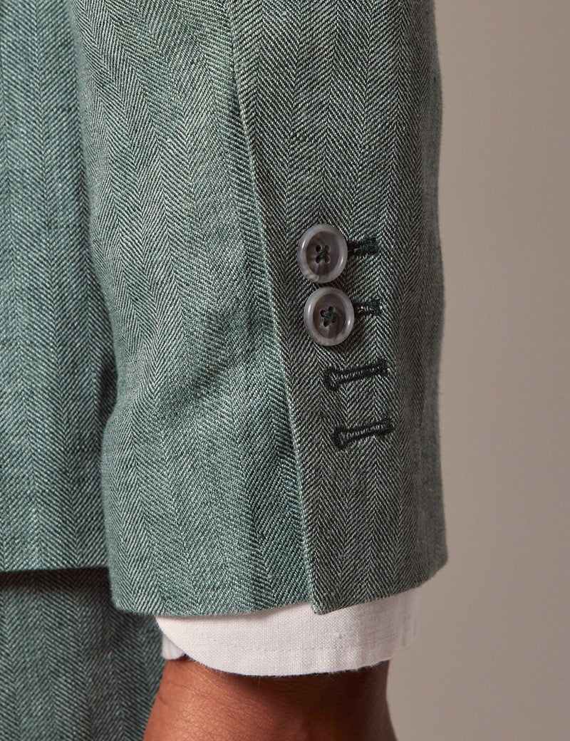 Mens Linen Suit For Beach Wedding - Summer  Suit in Sea Green