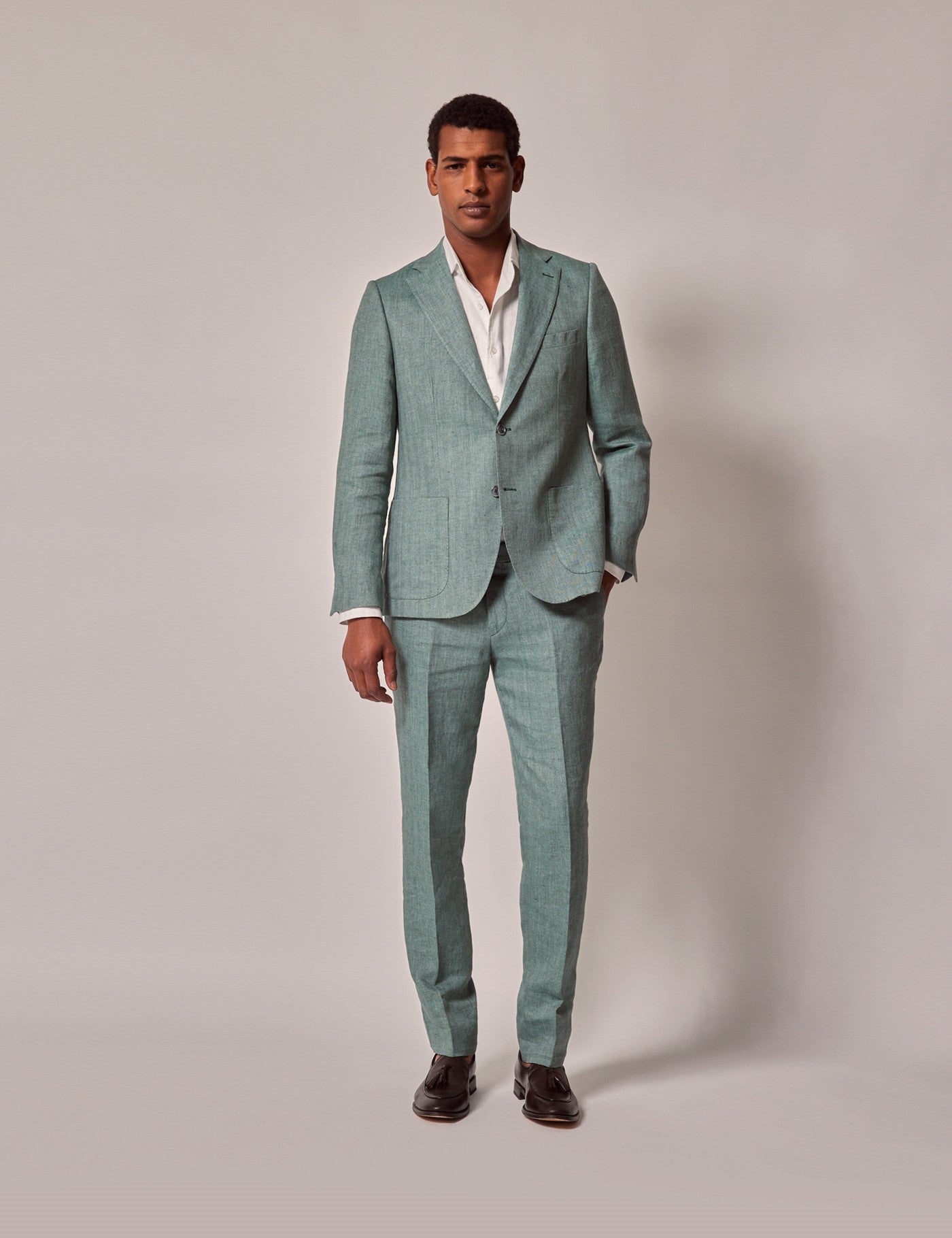 Mens Linen Suit For Beach Wedding - Summer  Suit in Sea Green 1 KS-5768  - from alligatorwarehouse.com