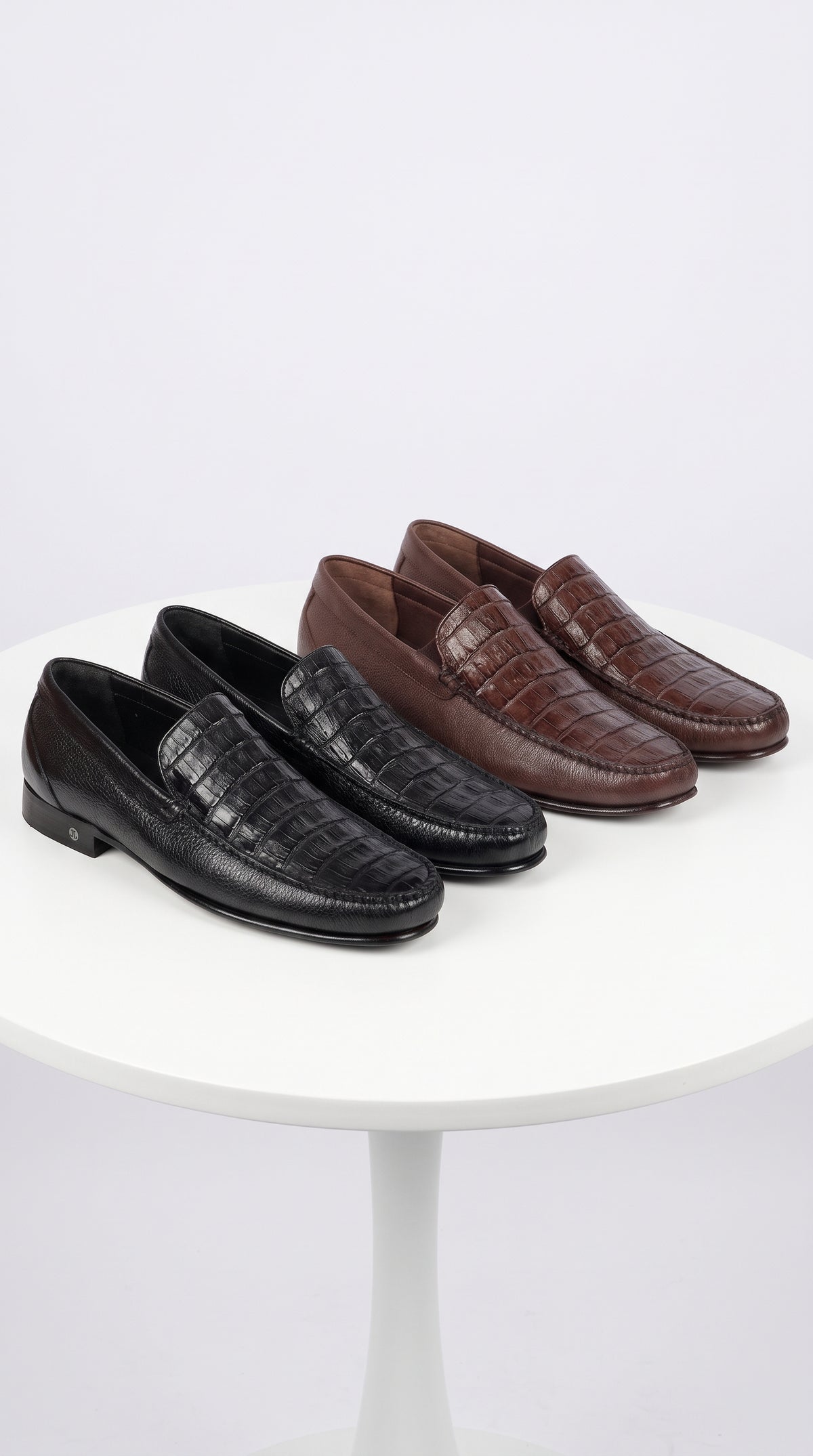 Lombardy Men’s Crocodile & Calfskin Loafers – Exotic Leather Slip-On Dress Shoes