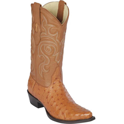Los Altos Boots - Mens Dress Cowboy Boot - Low Priced Cowboy Ostrich Boots Honey Snip Toe-  in Honey 1   - from alligatorwarehouse.com