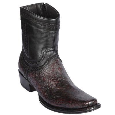 Los Altos Boots - Mens Dress Cowboy Boot - Low Priced Smooth Ostrich Short Cowboy Boots Black Cherry- in Black Cherry 1   - from alligatorwarehouse.com