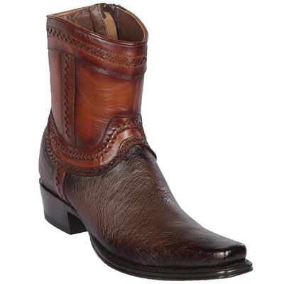 Los Altos Boots - Mens Dress Cowboy Boot - Low Priced  Brown Smooth Ostrich Short Cowboy Boots- in Brown 1   - from alligatorwarehouse.com