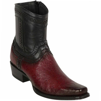 Los Altos Boots - Mens Dress Cowboy Boot - Low Priced  Burgundy Smooth Ostrich Short Cowboy Boots- in Burgundy 1   - from alligatorwarehouse.com