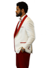 Hilton White and Red Paisley Peak Lapel Tuxedo Jacket with Matching Shawl Vest and Wool Pants – Includes Bow Tie 9   - from alligatorwarehouse.com