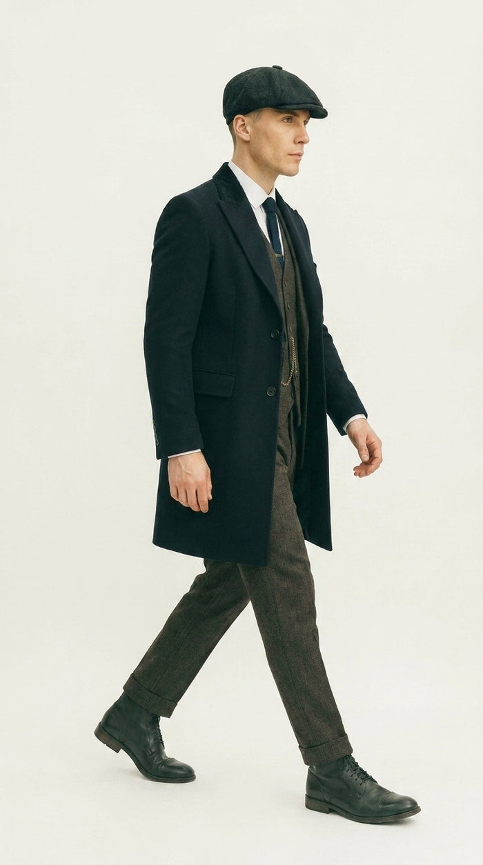 Men’s Grey Peaky Blinders Costume Outfit, Thomas Shelby Inspired 3 Piece Vintage Suit