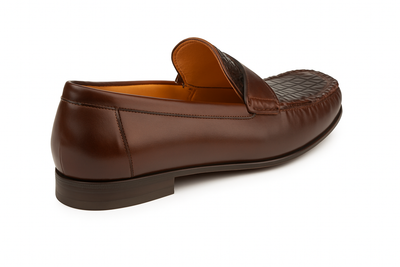 Mens Mezlan Sica Crocodile & Calfskin Loafer Dress Shoe in Black 16   - from alligatorwarehouse.com