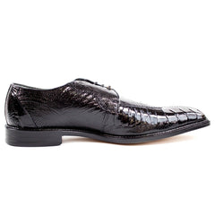 Men's Belvedere Siena Ostrich Leg Moc Toe Dress Shoe in Black