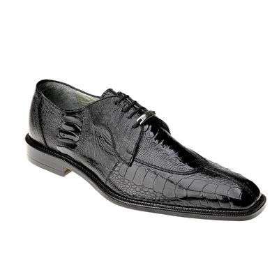 Men's Belvedere Siena Ostrich Leg Moc Toe Dress Shoe in Black 2 MEN 1463 BLACK-M-09  - from alligatorwarehouse.com