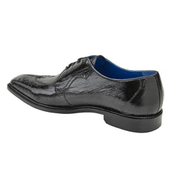 Men's Belvedere Siena Ostrich Leg Moc Toe Dress Shoe in Black