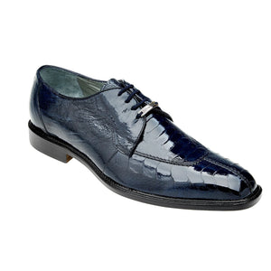 Men's Belvedere Chapo Hornback Caiman Crocodile Dress Shoe in Black
