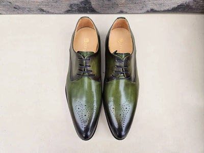 Signature Burnished Lace-up Derby 1 KS479-04OLIVE75  - from alligatorwarehouse.com