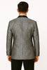 Silver and Black Tuxedo Blazer with Matching Bow Tie - Paisley Sport Coat For Prom or Wedding 2   - from alligatorwarehouse.com