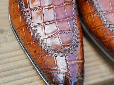 Single Monk Buckle Split Toe Loafer 2 KS479-13WHISKY8  - from alligatorwarehouse.com