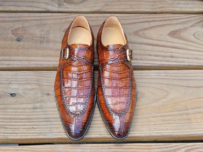 Single Monk Buckle Split Toe Loafer 3 KS479-13WHISKY8  - from alligatorwarehouse.com