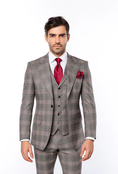 Suits With Baggy Pleated Pants - Wide Leg Pants 100% Wool - Classic Fit Single Breast Lapel Vest by Rossiman 1   - from alligatorwarehouse.com