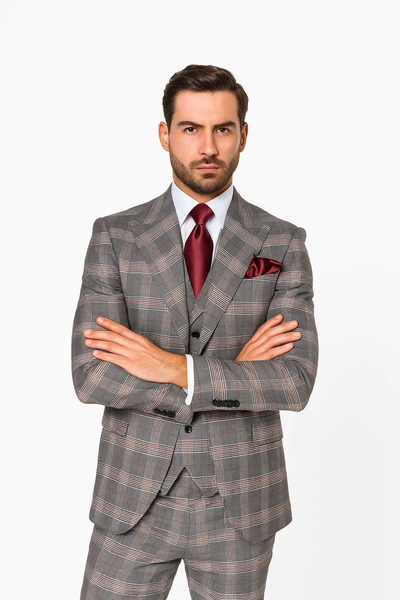 Suits With Baggy Pleated Pants - Wide Leg Pants 100% Wool - Classic Fit Single Breast Lapel Vest by Rossiman 5   - from alligatorwarehouse.com