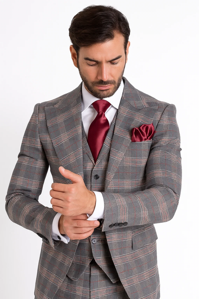 Suits With Baggy Pleated Pants - Wide Leg Pants 100% Wool - Classic Fit Single Breast Lapel Vest by Rossiman 6   - from alligatorwarehouse.com