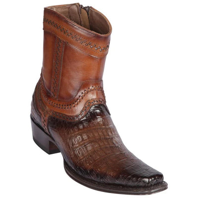 Los Altos Boots - Mens Dress Cowboy Boot - Low Priced Caiman Belly Mens European Square Toe Boots- in Brown 1   - from alligatorwarehouse.com