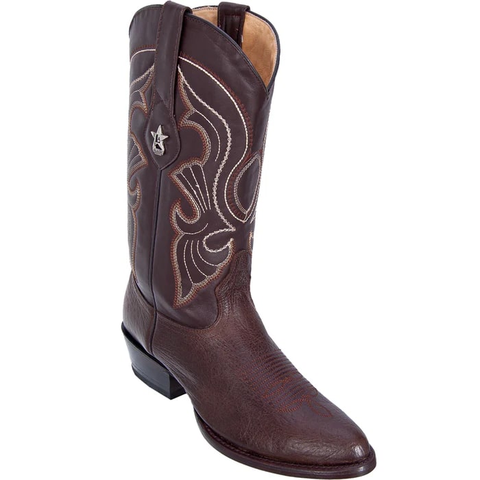 Los Altos Boots - Mens Dress Cowboy Boot - Low Priced Brown Bull Shoulder Boots- in Brown