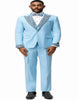 Sky Blue Prom Tuxedo - Perfect Wedding Suit Vested Rhinestone Lapelled 3   - from alligatorwarehouse.com