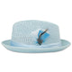 Castor Crushable Straw Hat Fedora in Sky Blue