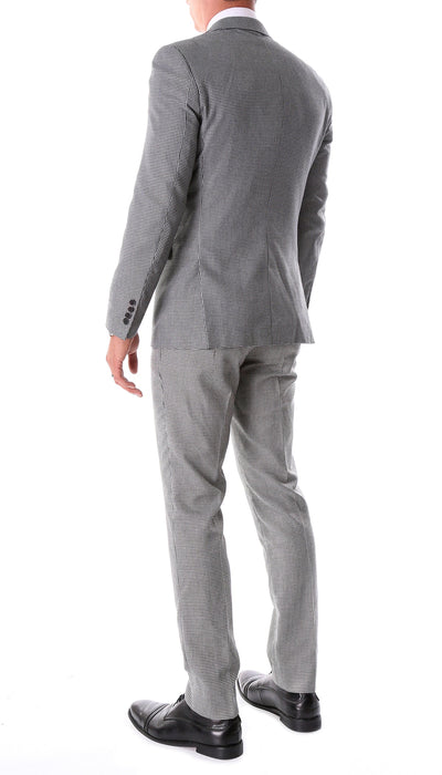 Mens Slim Fit Houndstooth Peak Lapel 2pc Suits 3   - from alligatorwarehouse.com
