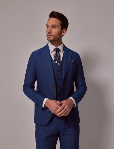 Mens Linen Suit For Beach Wedding - Summer  Suit in Royal Blue Slim Fit 2 FP-8998  - from alligatorwarehouse.com