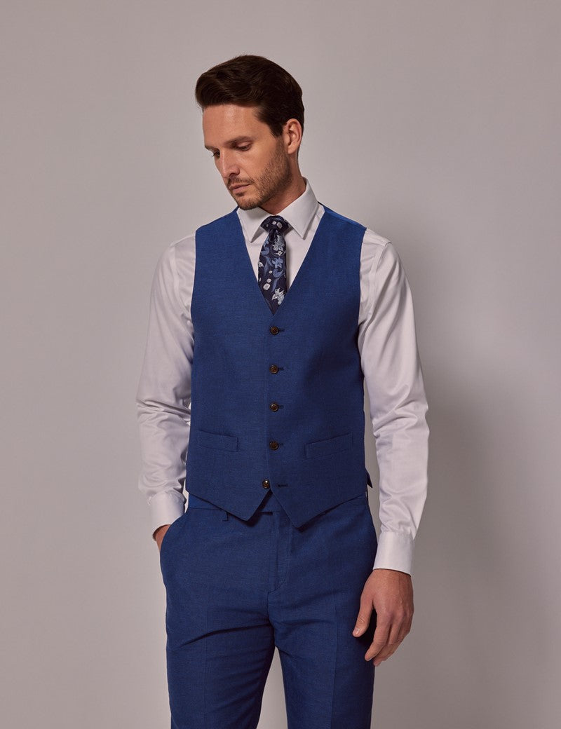 Mens Linen Suit For Beach Wedding - Summer  Suit in Royal Blue Slim Fit 12 FP-8998  - from alligatorwarehouse.com