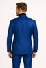 Men's Royal Blue Shiny Satin Suit – 2-Piece Slim Fit Tuxedo with Peak Lapel 5   - from alligatorwarehouse.com