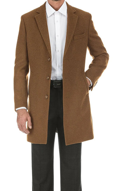 Camel Fall/Winter Essential Slim Fit Overcoat Wool Blend 1   - from alligatorwarehouse.com