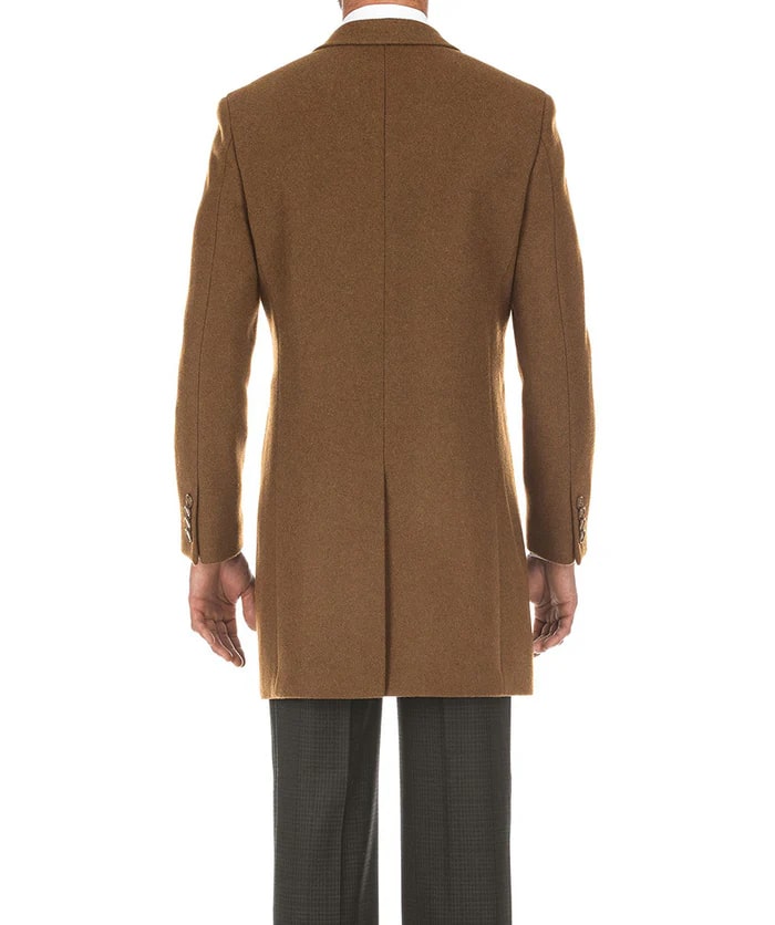 English Laundry Camel Fall/Winter Essential Slim Fit Overcoat Wool Blend