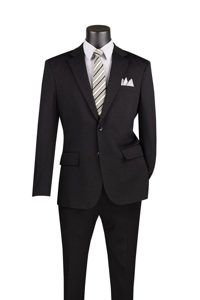 Slim Fit 2 Piece Suit Stretch Fabric Suit with Adjustable Waistband in Black 1 SO1SDX-3_BLACK_40R  - from alligatorwarehouse.com