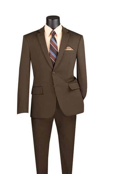 Slim Fit 2 Piece Suit Stretch Fabric Suit with Adjustable Waistband in Brown 1 SO1SDX-3_BROWN_40R  - from alligatorwarehouse.com