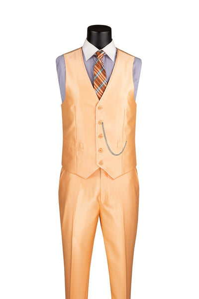Slim Fit 3 Piece Satin Suit in Melon 2 SO1SV2D-1_MELON_40R  - from alligatorwarehouse.com