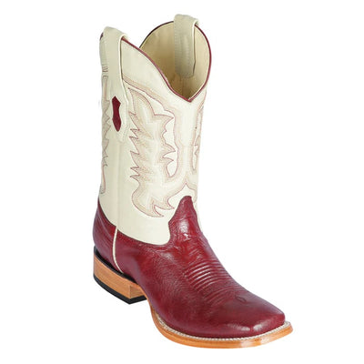 Los Altos Boots - Mens Dress Cowboy Boot - Low Priced Smooth Ostrich Boots- in Burgundy 1   - from alligatorwarehouse.com